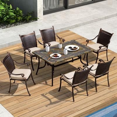 High Quality Custom Leisure Home Modern Rattan Patio Bistro Outdoor Garden Dining Furniture