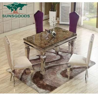 Modern Dining Table Set Wood Metal Dining Table Set