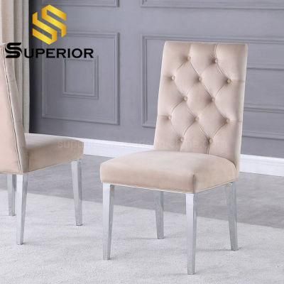 2020 Hot Selling European Style Luxury Pink Velvet Dining Chair