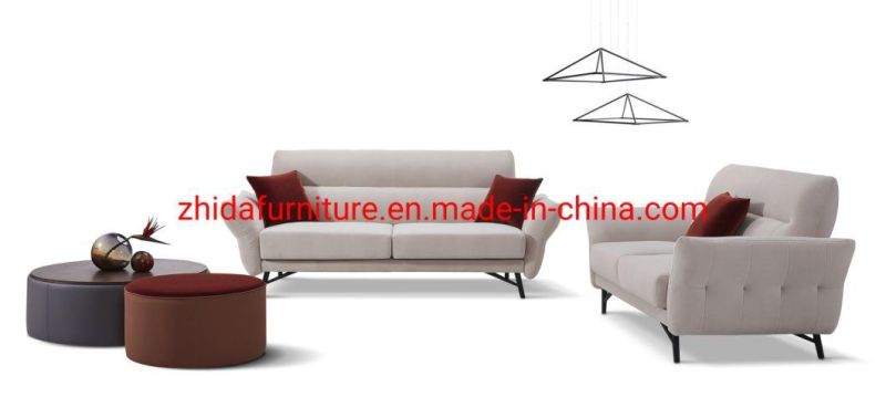 Villa Hotel Apartment Furniture Brown Fabric Modern Living Room Lobby Sofa Bedroom 1 2 3 Sectional Sofa with Armrest