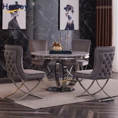 European Italian World Market Home Furniture Round Marble Dining Table