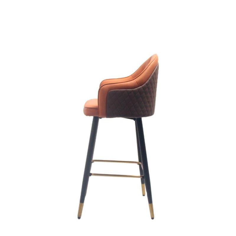 Best Quality Bar Chair Modern High Stool Island Bar Chair Orange Bar Stool with Comfortable Backrest