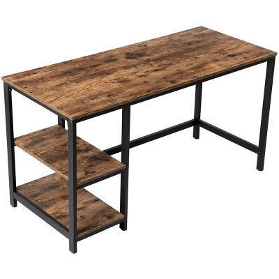 Host Computer Desk with Storage Shelves and Free Large Monitor Stand Study Wooden Modern Industrial Home Office Table