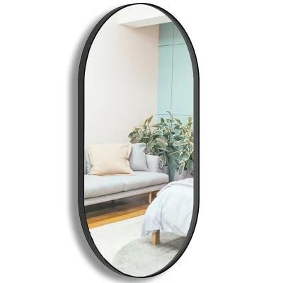 Modern Black Metal Framed Dressing Wall Mirror House for Bedroom