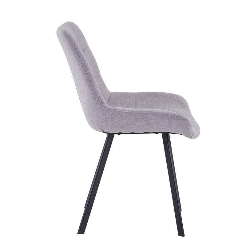 Modern Upholstered Fashion Indoor Home Furniture Grey Fabric Dining Chair