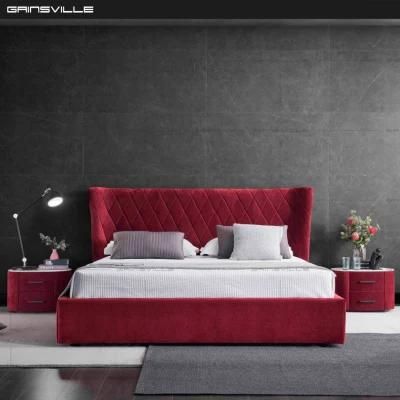 Luxury Furniture Bedroom Furniture Leather Bed Velvet Bed for Hotel Gc1825