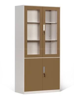 Modern Document Cupboards File Cabinets with Glass Doors and Shelves