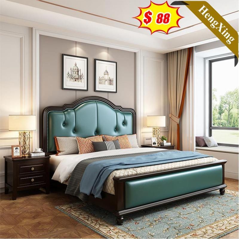 Modern Home Hotel Bedroom Furniture Leather Bed