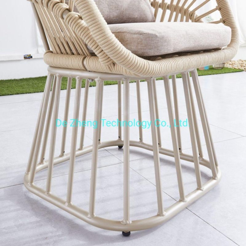 Modern Restaurant Aluminum Balcony Set Antique Rope Hotel Chair Style Restaurant Furniture