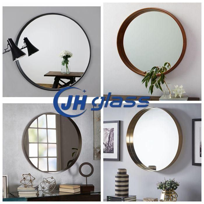 Irregular Shape Round Bevel Edge Bathroom Dining Room Wall Hanging Metal Framed Mirror