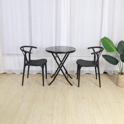 Modern Balcony Small Table and Chair Tea Table Tea Shop Chair Outdoor Leisure Dining Courtyard Table and Chair Three-Piece Set