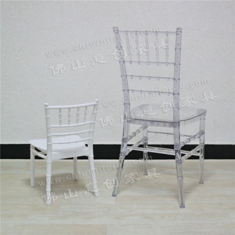 Stacked White PP Resin Durable and Odorless Plastic Chiavari Children′s Kids Chair