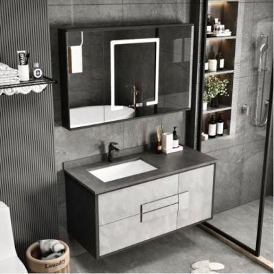 Light Luxury Simple Bathroom Cabinet Combination Toilet Hidden Mirror Cabinet Rock Board Wash Hand Wash Basin Integrated Wash Table