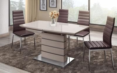 Home Living Room Furniture Extendable Table Sets Modern Hotel Restaurant MDF Gloss Painting Dining Table