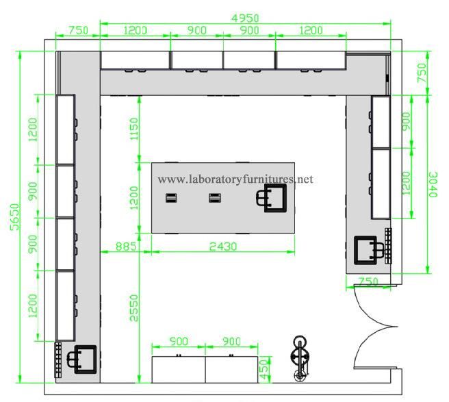 C-Frame Modern Wood and Steel Laboratory Furniture Processed by German Facility Jh-Wf039