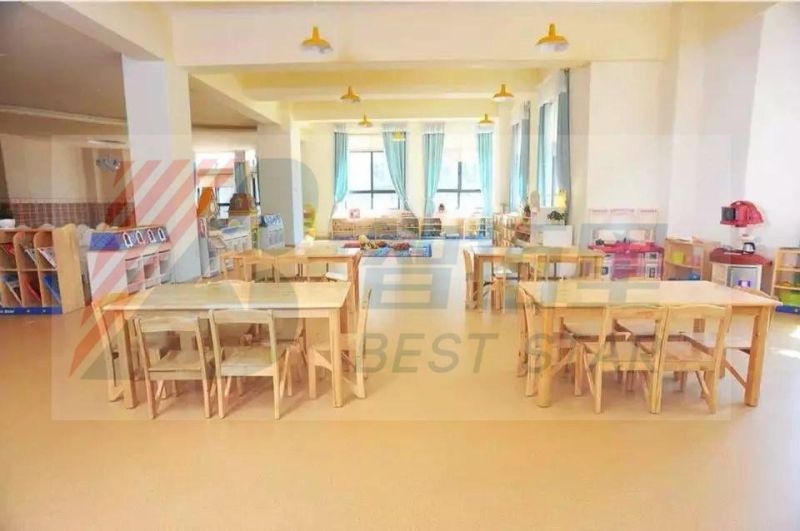 Wooden Children Study Table and Chair Kindergarten Furniture, Preschool and Kindergarten Modern Classroom Table and Chair, Children Desk Wooden Chair and Table