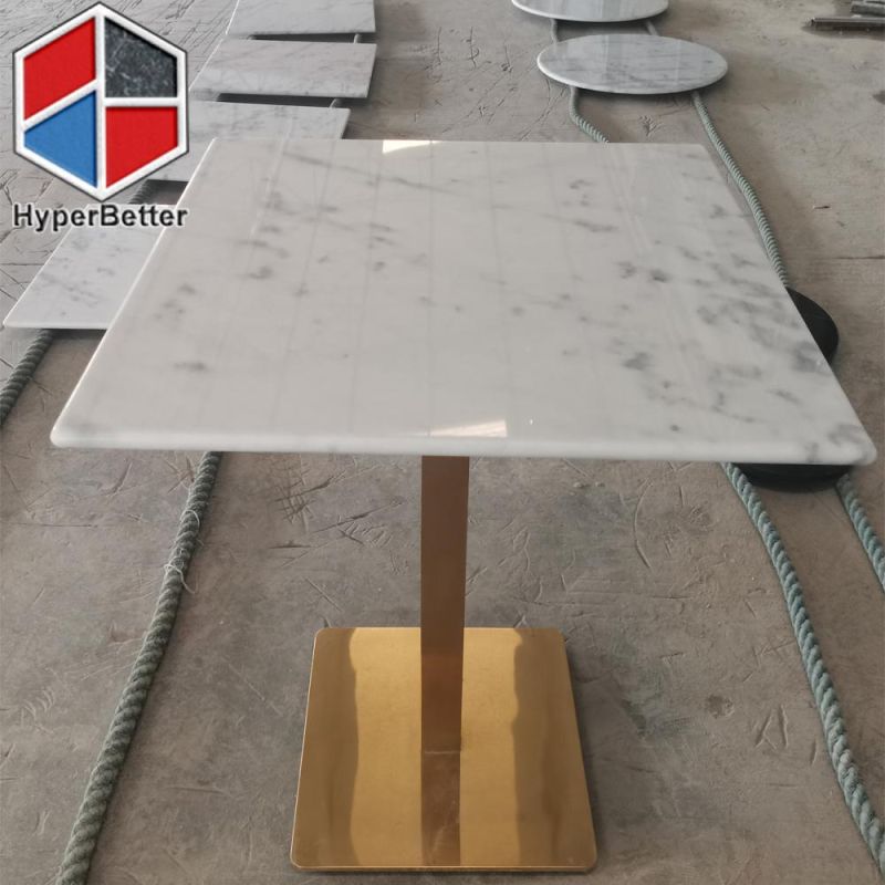 Golden Leg Marble Dining Tables White Marble Top