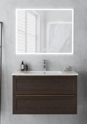 MDF Plywood Bathroom Furniture Bathroom Cabinet with LED Light Mirror