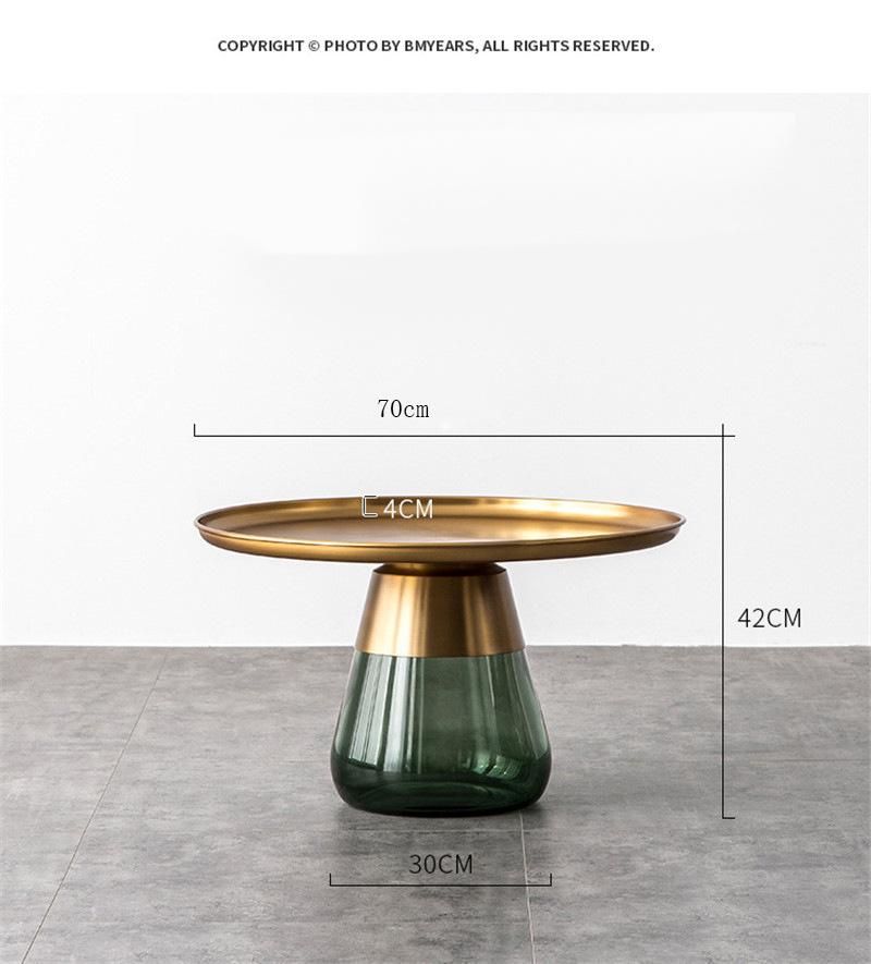 Modern Luxury Glass Body Titanium Coffee Table