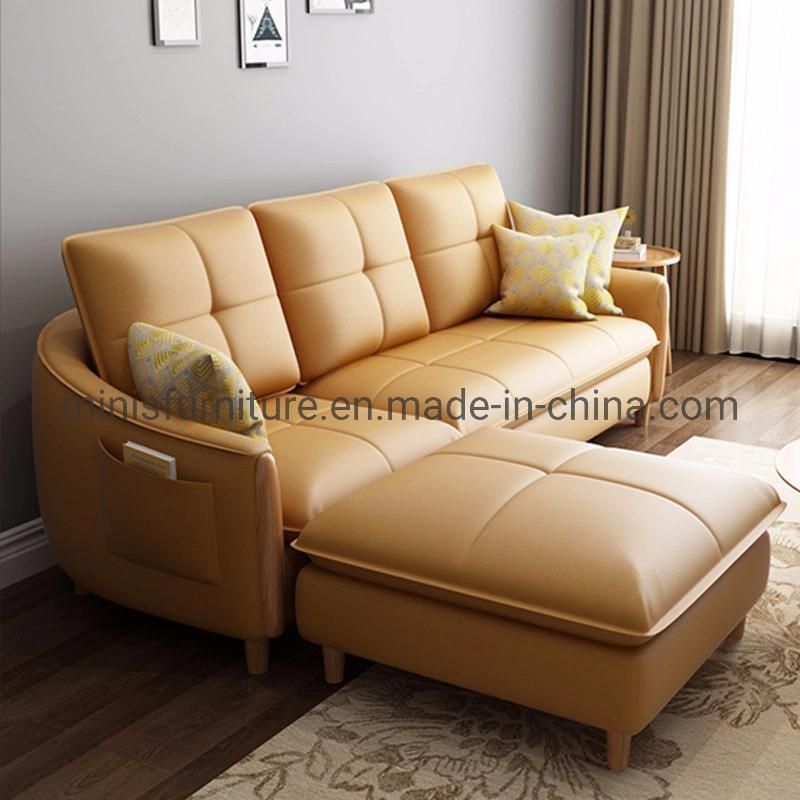 (MN-SF83) Modern Home Living Room Furniture Good Leather Latex/Sponge Sofa for Small House