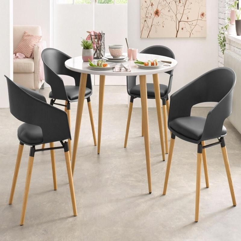 Simple and Sturdy Round Modern Wooden White Dining Table Furniture