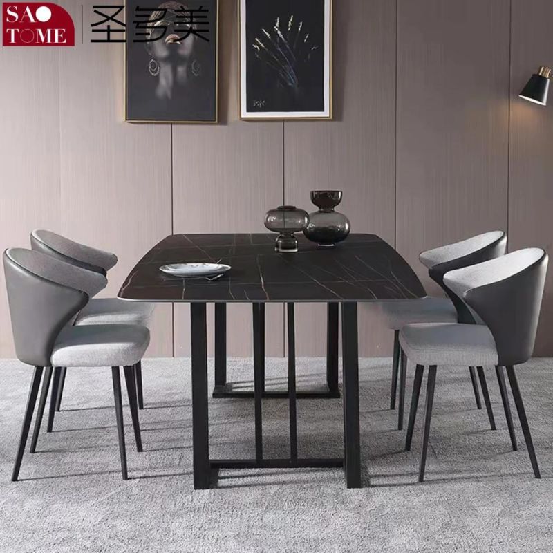 Modern Living Room Dining Room Furniture Carbon Steel Square Tube Vertical Bar Dining Table