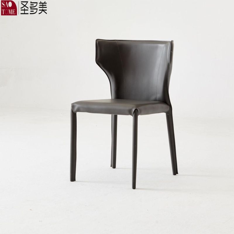 Design Unique Back Orange PU Dining Chair