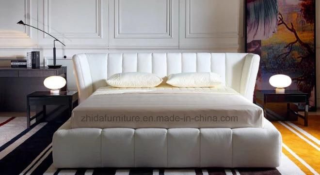 Modern Design King Size Bedroom Furniture Leather Bed