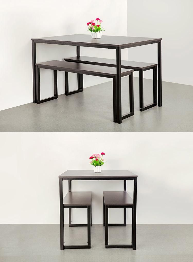 Modern Studio Collection Soho Dining Table with Two Benches / 3 Piece Set, Espresso