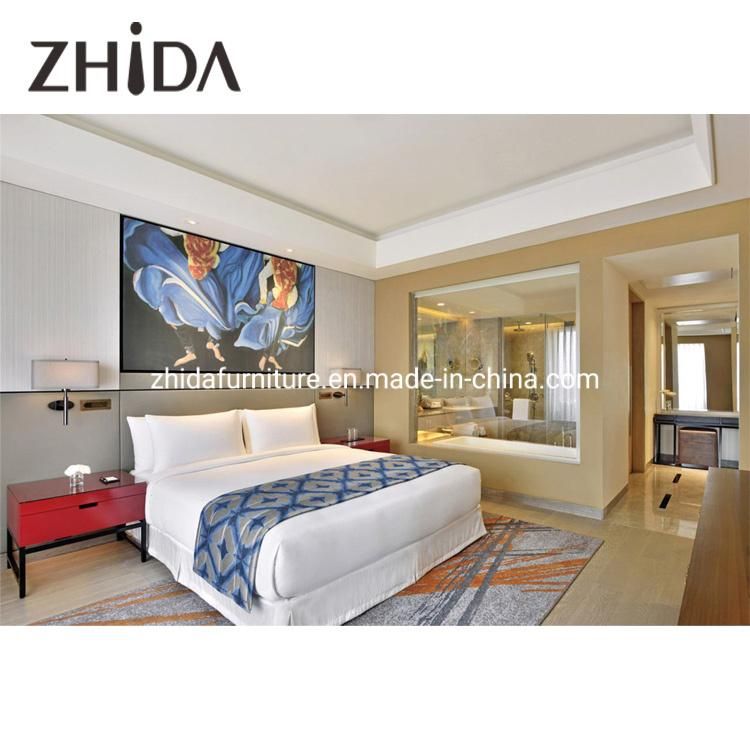 China Foshan Wooden 5 Star Apartment Modern Hotel Bedroom Set Furniture