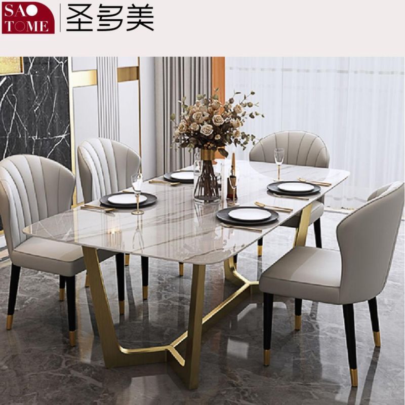 Modern Rock Furniture Titanium V-Shaped Dining Table