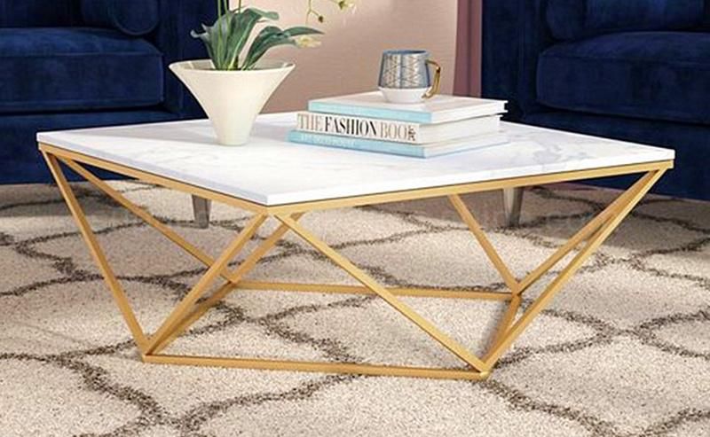 India Hotel Furniture High Gloss Metal Smart Coffee Table