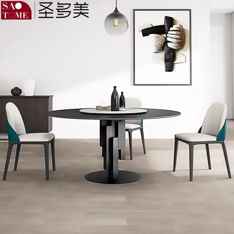 Hotel Custom Made Modern Slate Top Round Dining Table