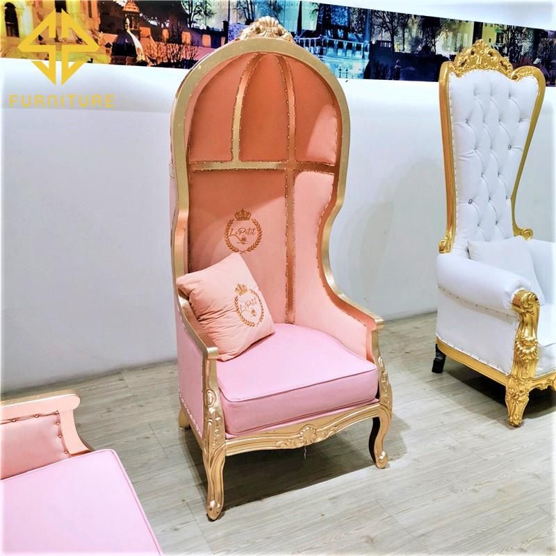 Modern European Crystal Leather Living Room Sofa for Wedding King Throne Chair