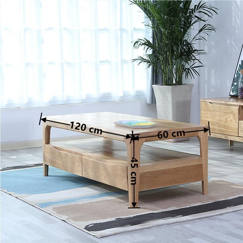 All Solid Wood White Oak Coffee Table Modern Minimalist Living Room Coffee Table 0088