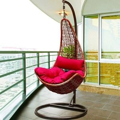 Modern Style Livingroom Hanging Swing Chair Outdoor Metal Chair PE Rattan Garden Chair