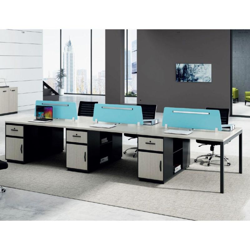 Modern Green 4 Person Computer Desk 4 Person Table Office Workstation Desk