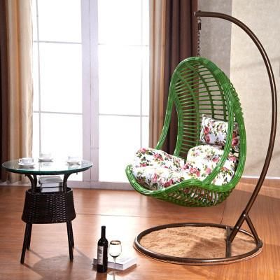 Modern Style Livingroom Hanging Swing Chair Outdoor Metal Chair PE Rattan Garden Chair