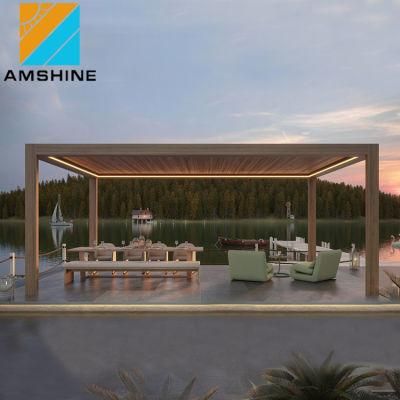 China Modern Opening Louvred Roof Automatic Patio Aluminium Sun Louver Roof Gazebo Manufacturers