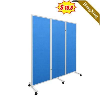 Modern Plastic Furniture Office Furniture Blue Color Mobile Folding Partition with Metal Leg