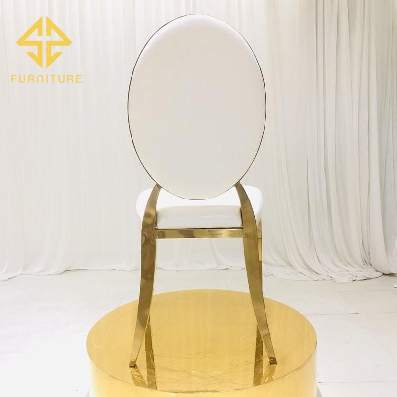 France Popular Round Back Stainless Steel Dining Chair Hotel Furniture Wedding Events Used