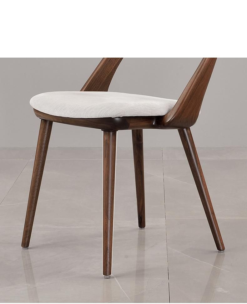 Modern Simply/Light Luxury/Nordic Style Furniture Ash Solid Fabric Dining Chair for Living Room