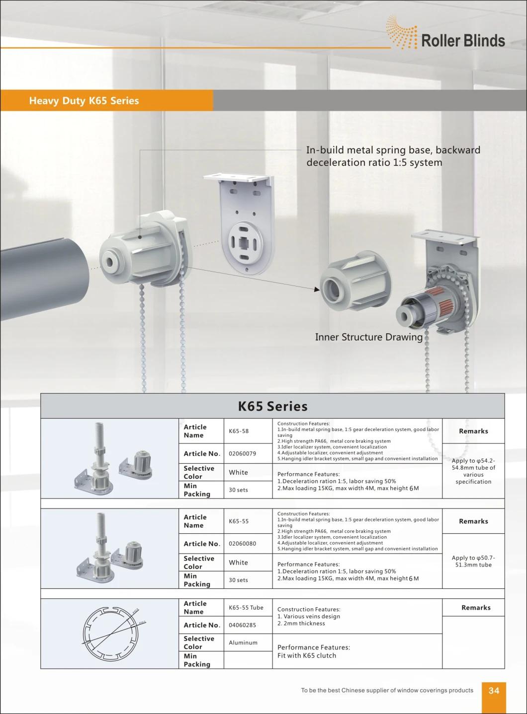 Factory Direct Sale Roller Shutter K65 Heavy Duty 15kg Accessories for Roller Blinds