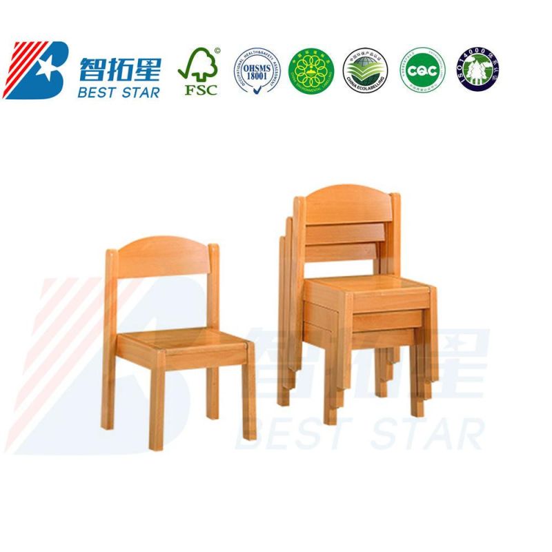 Kid′s Stackable Wooden Chair. School Furniture Student Chair, Preschool and Kindergarten Chair, Day Care Chair