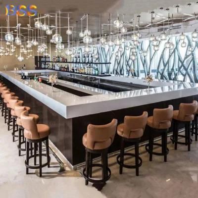 Restaurant Bar Counter Rectangular Marble Top Bar Counter for Restaurant