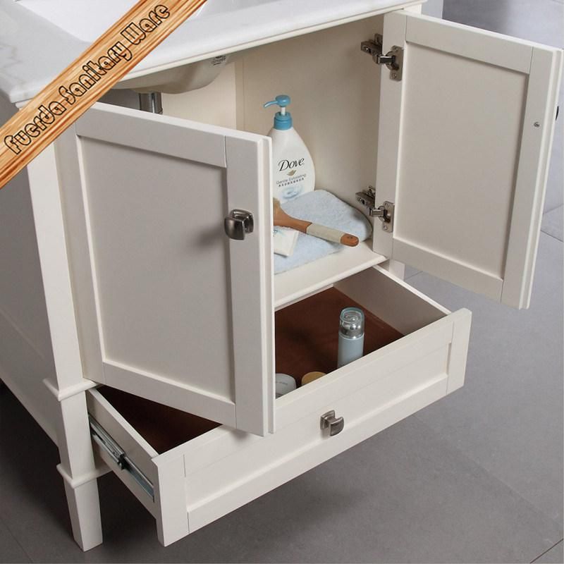 Fed-1101 White Finishing Quartz Top Modern Bathroom Furniture