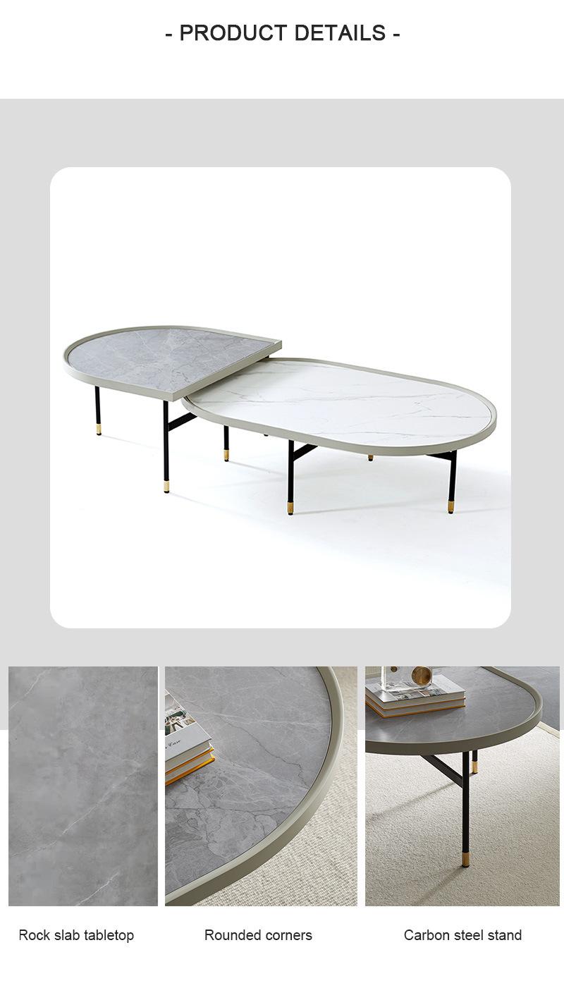 Modern Furniture Round Nesting Hotel Wrought Iron Legs Coffee Tables