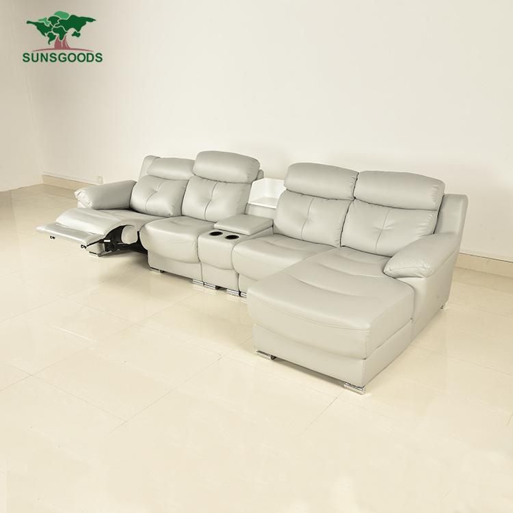 Modern Designs Leisure PU Leather Home Furniture Genuine Leather Corner Sofa