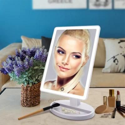 Home Makeup Rectangle Framed Mirror with LED Light for Beauty Salon Furniture