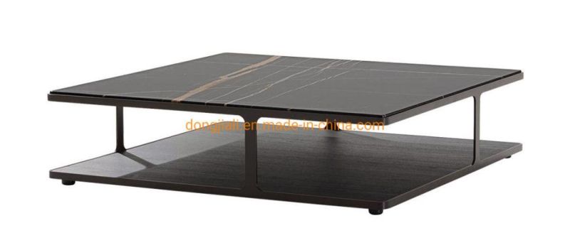 Modern Black White Square Coffee Table Living Room Furniture